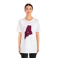 Maine Love (maroon) Unisex Jersey Short Sleeve Tee