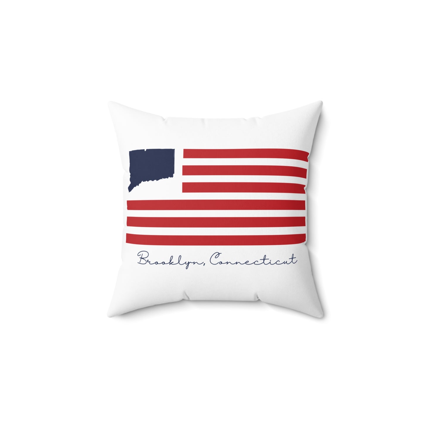 Brooklyn Connecticut Flag Spun Polyester Square Pillow