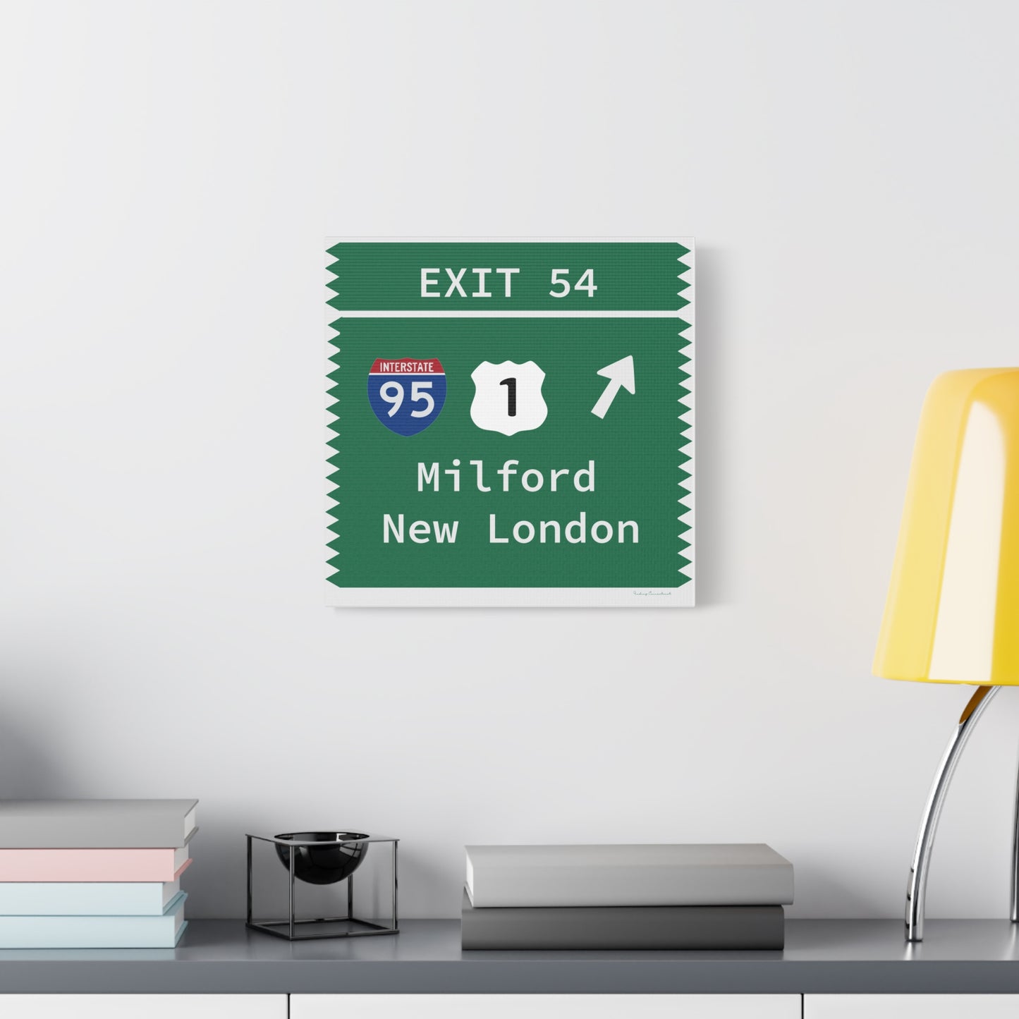 Vintage Merritt Parkway Exit 54 Sign Matte Canvas, Stretched, 1.25"