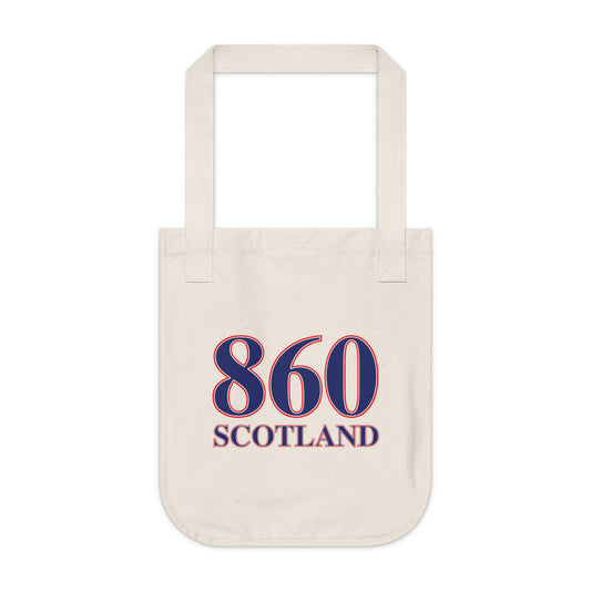 860 Scotland Red, White & Blue  Organic Canvas Tote Bag