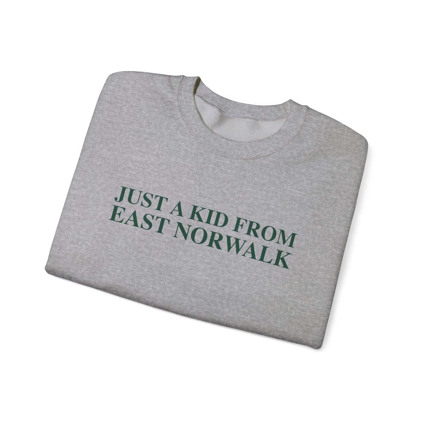 Just a kid from East Norwalk Unisex Heavy Blend™ Crewneck Sweatshirt