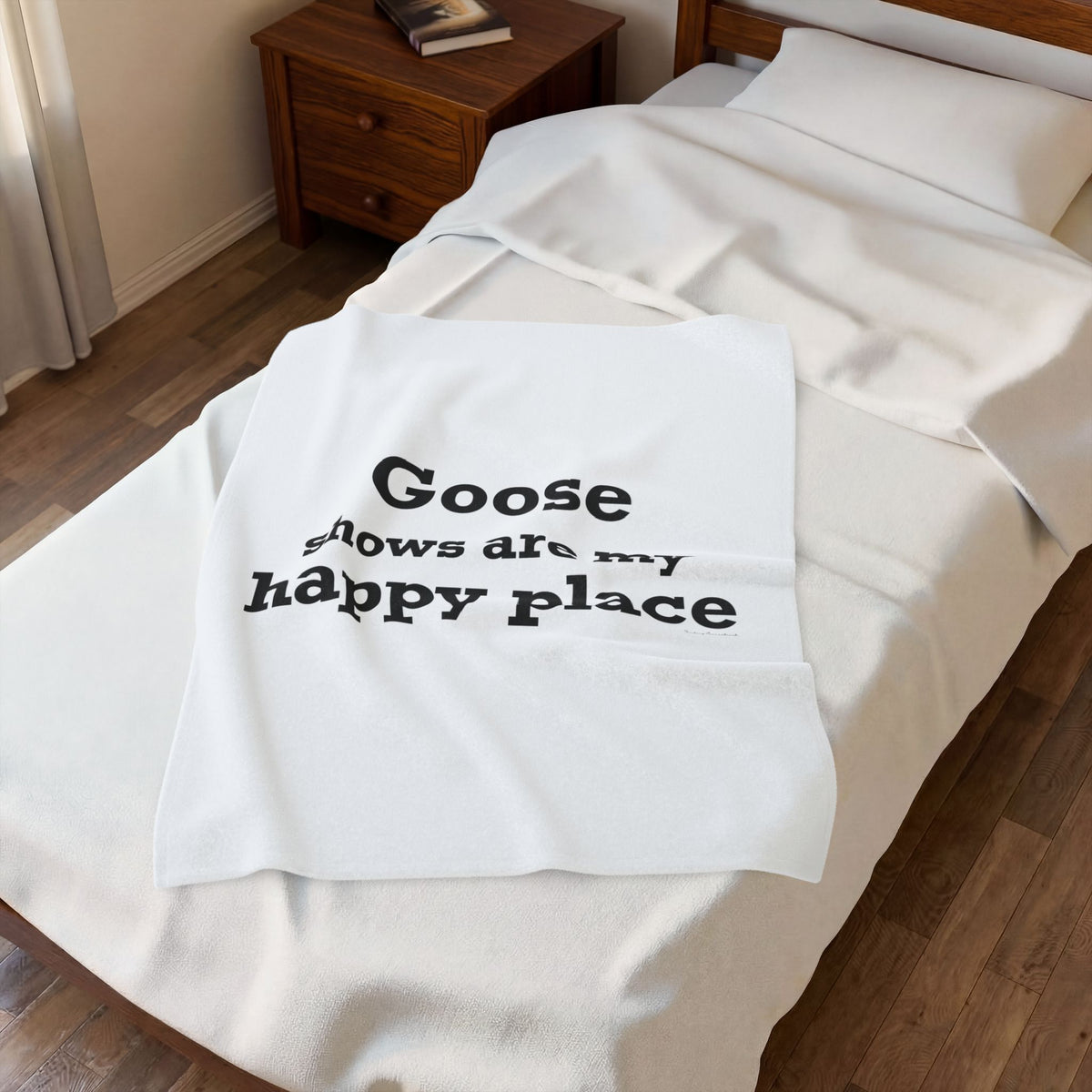 Goose Shows Are My Happy Place  - Black Velveteen Plush Blanket