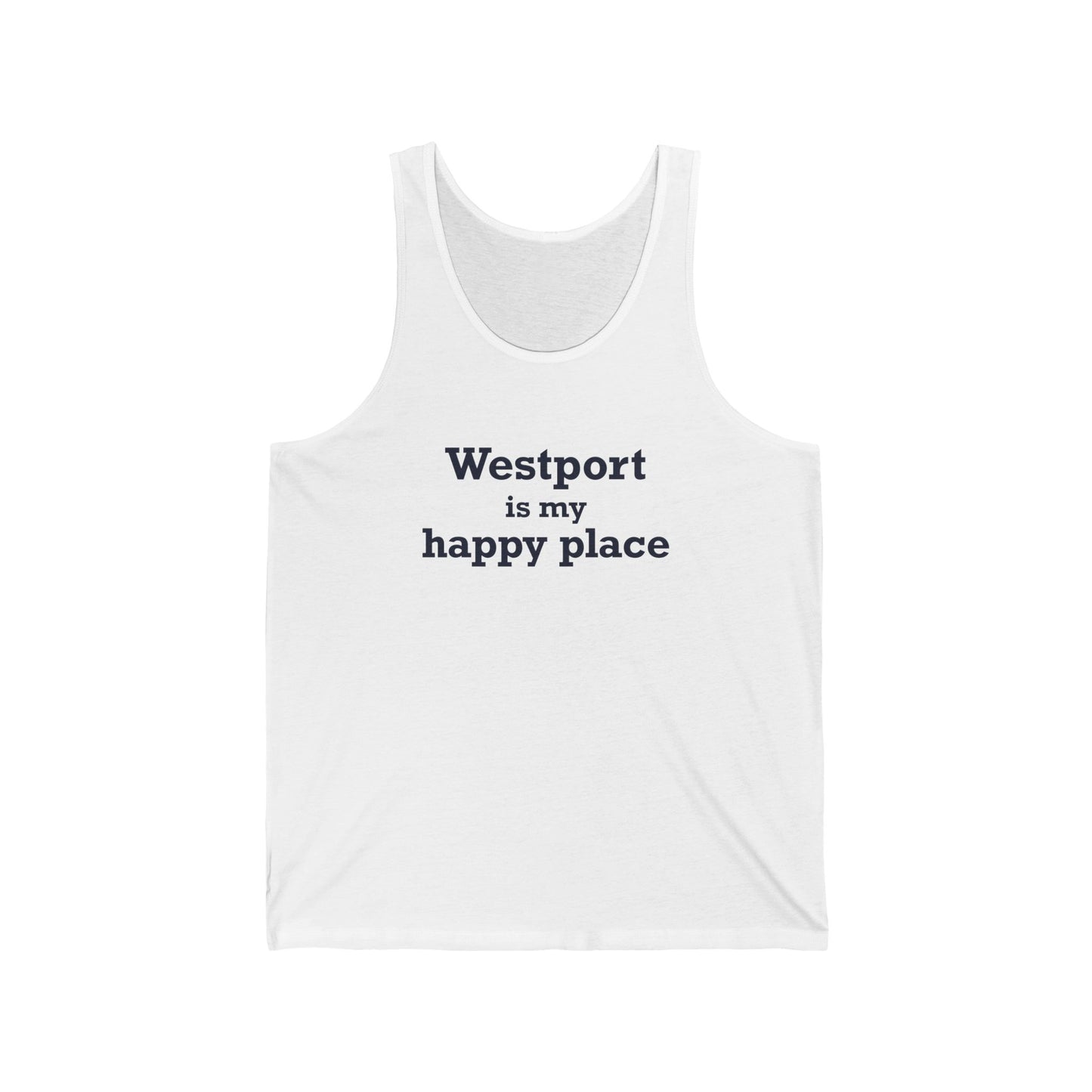 Westport Is My Happy Place Unisex Jersey Tank Top