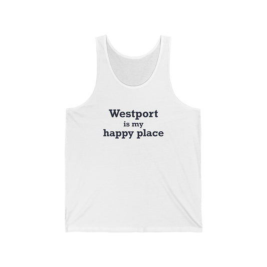 Westport Is My Happy Place Unisex Jersey Tank Top