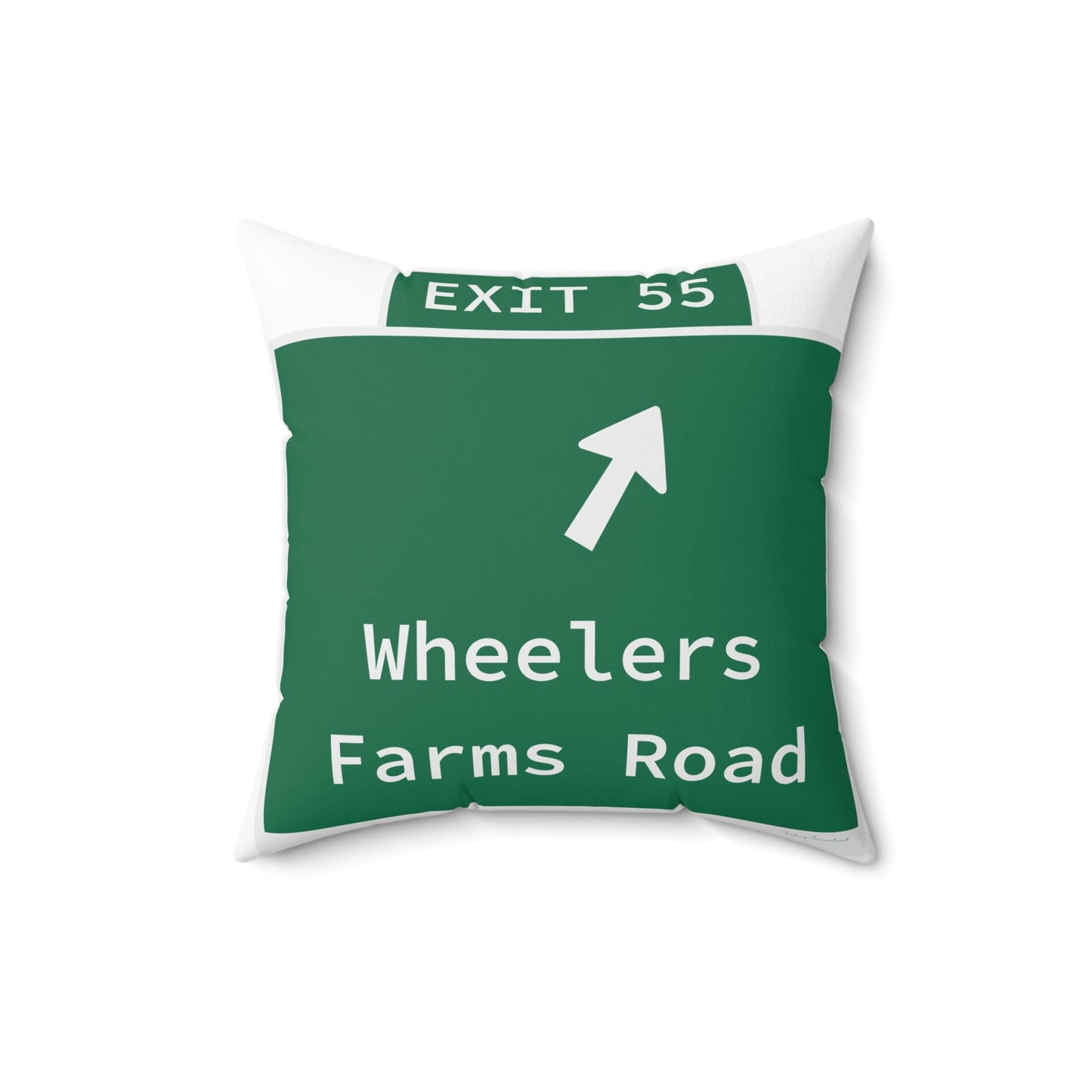 Vintage WCP Exit 55 Sign Spun Polyester Square Pillow