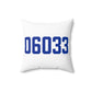 06033 Glastonbury Connecticut Zip Code Polyester Square Pillow