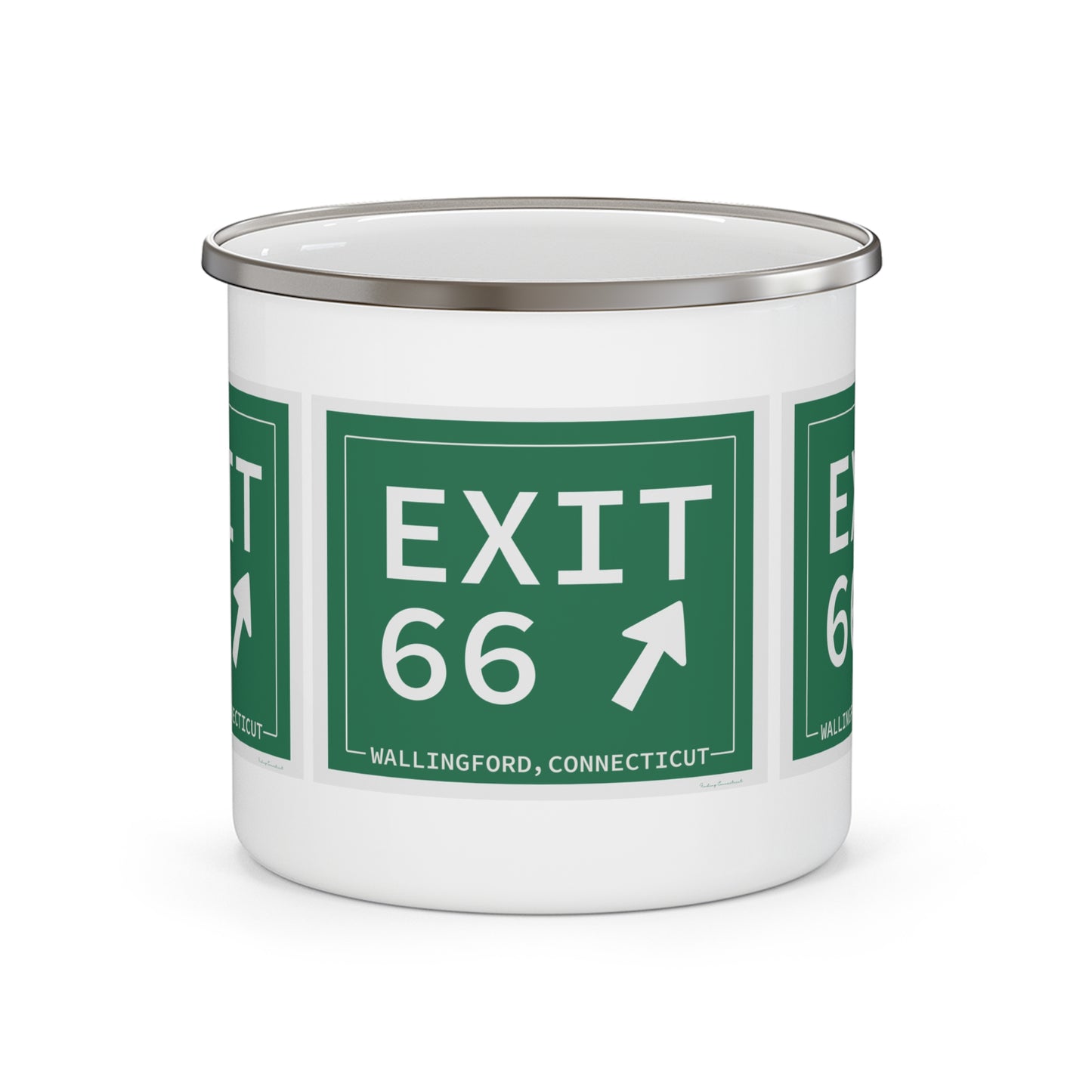 Vintage Exit 66 WCP Sign Enamel Camping Mug