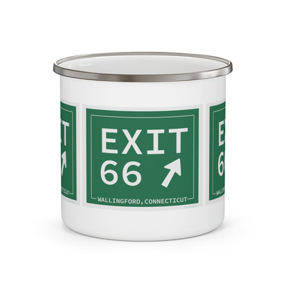 Vintage Exit 66 WCP Sign Enamel Camping Mug
