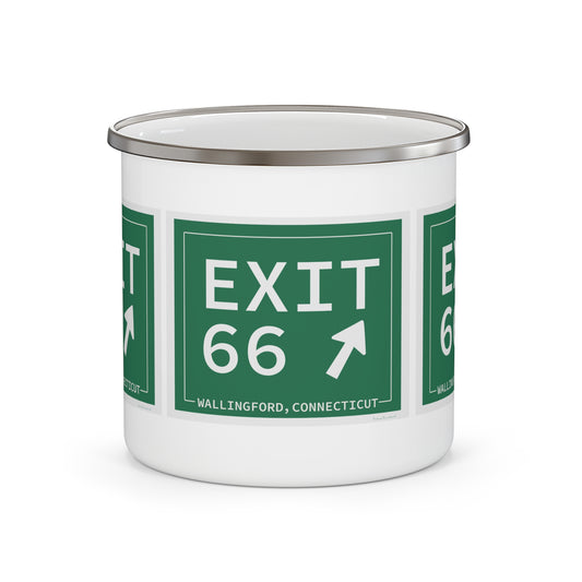 Vintage Exit 66 WCP Sign Enamel Camping Mug