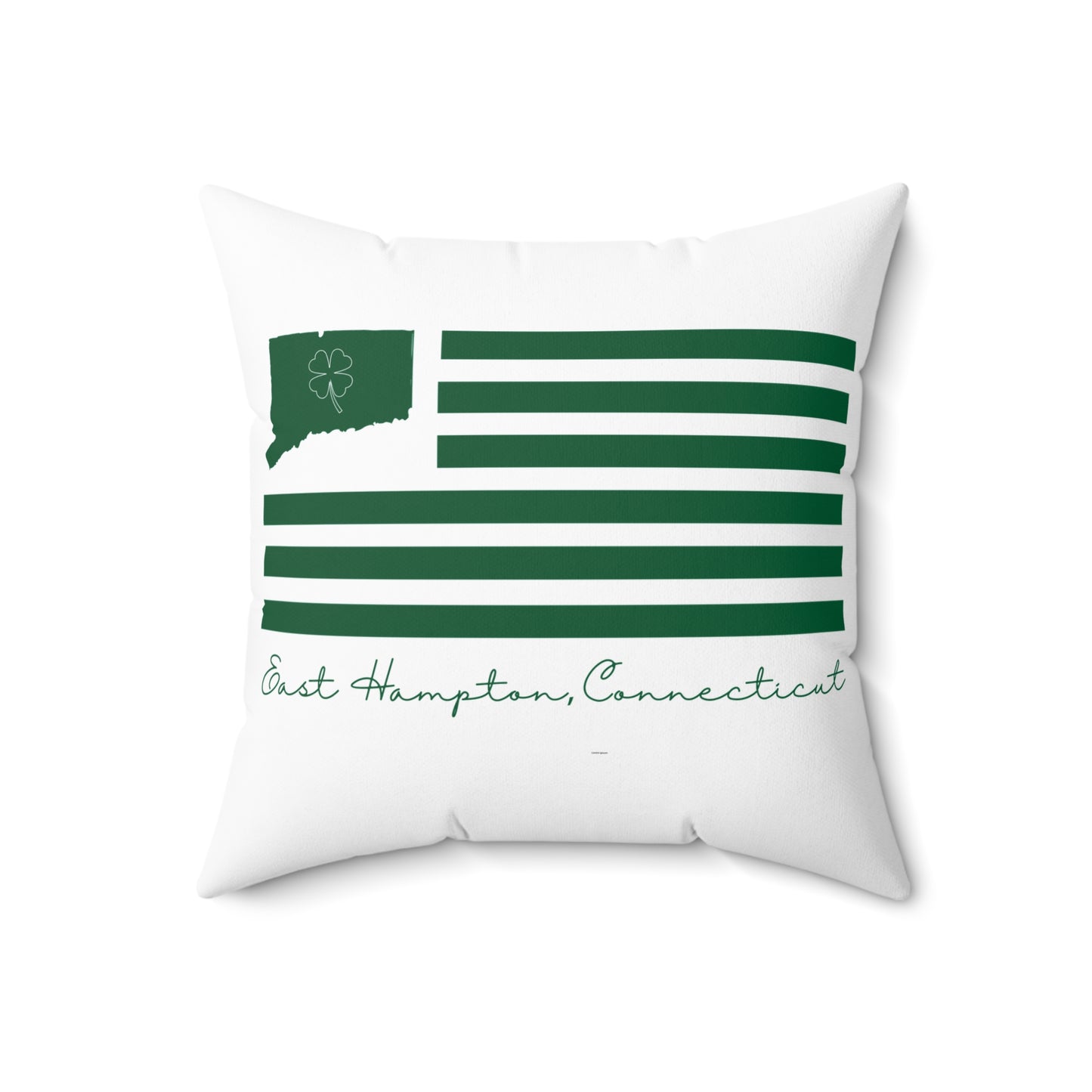 East Hampton Connecticut St. Patrick’s Day Flag Spun Polyester Square Pillow