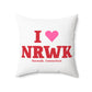 I Heart NRWK Spun Polyester Square Pillow