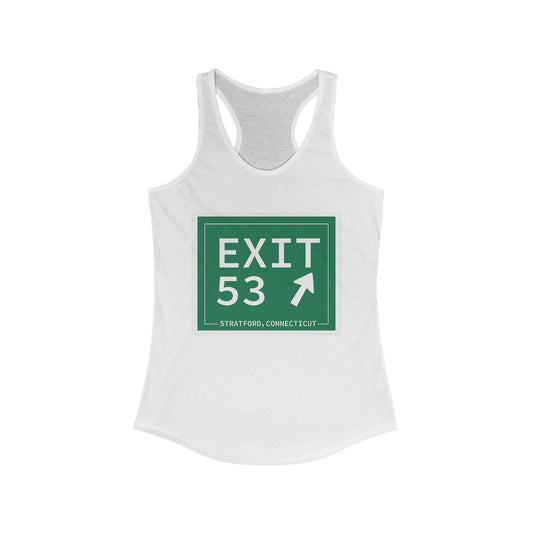 Vintage Exit 53  Merritt Parkway Sign Women's Ideal Racerback Tank Top