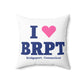 I Heart BRPT Spun Polyester Square Pillow