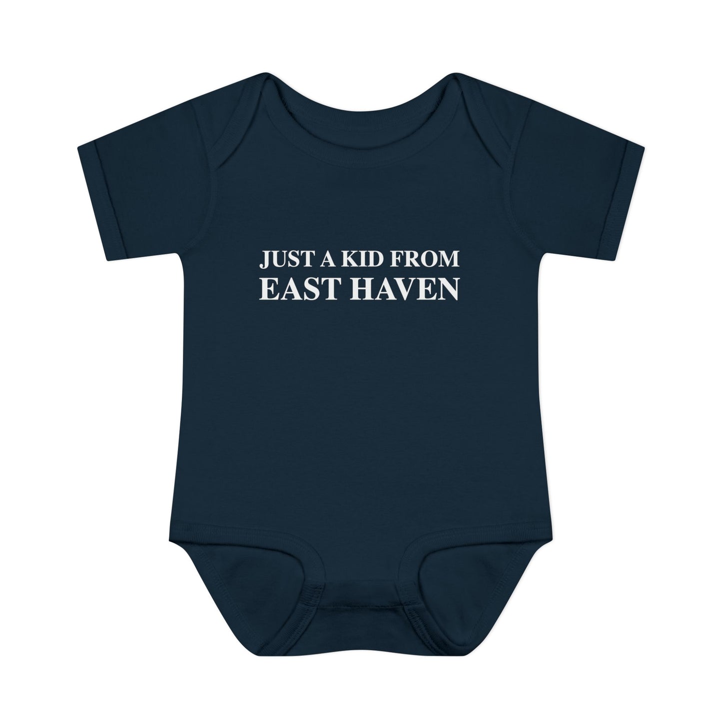 Just a kid from East Haven Infant Baby Rib Bodysuit