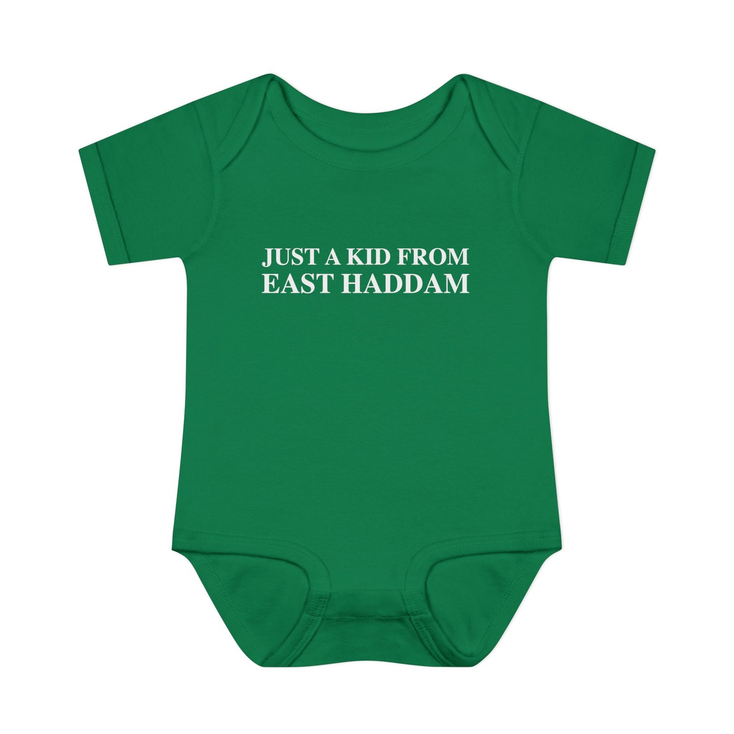 Just a kid from East Haddam Infant Baby Rib Bodysuit