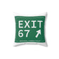 Vintage Exit 67 WCP Sign Spun Polyester Square Pillow