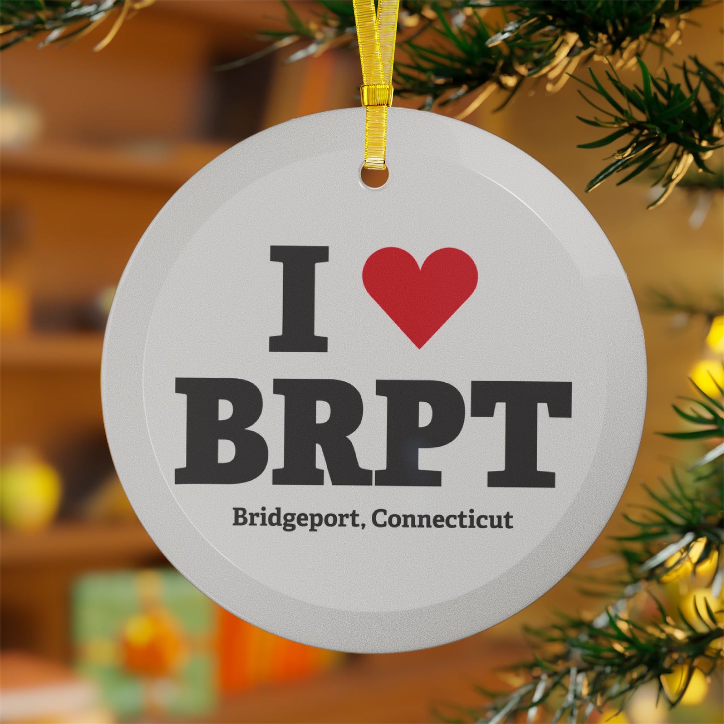 I Heart BRPT Glass Ornaments