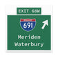 Vintage WCP Exit 68W Matte Canvas, Stretched, 1.25"