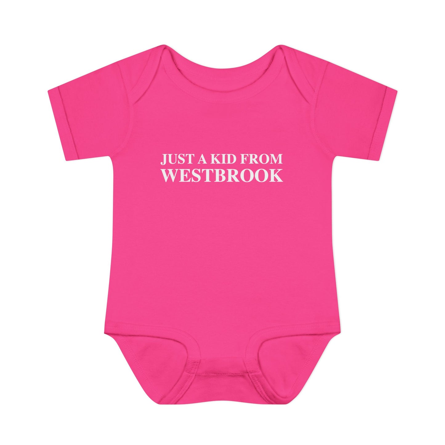 Just a kid from Westbrook Infant Baby Rib Bodysuit