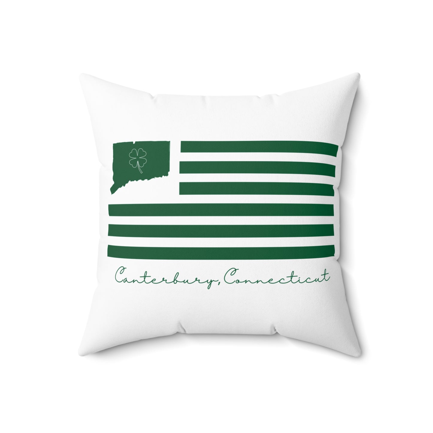 Canterbury Connecticut St. Patrick’s Day Flag Spun Polyester Square Pillow