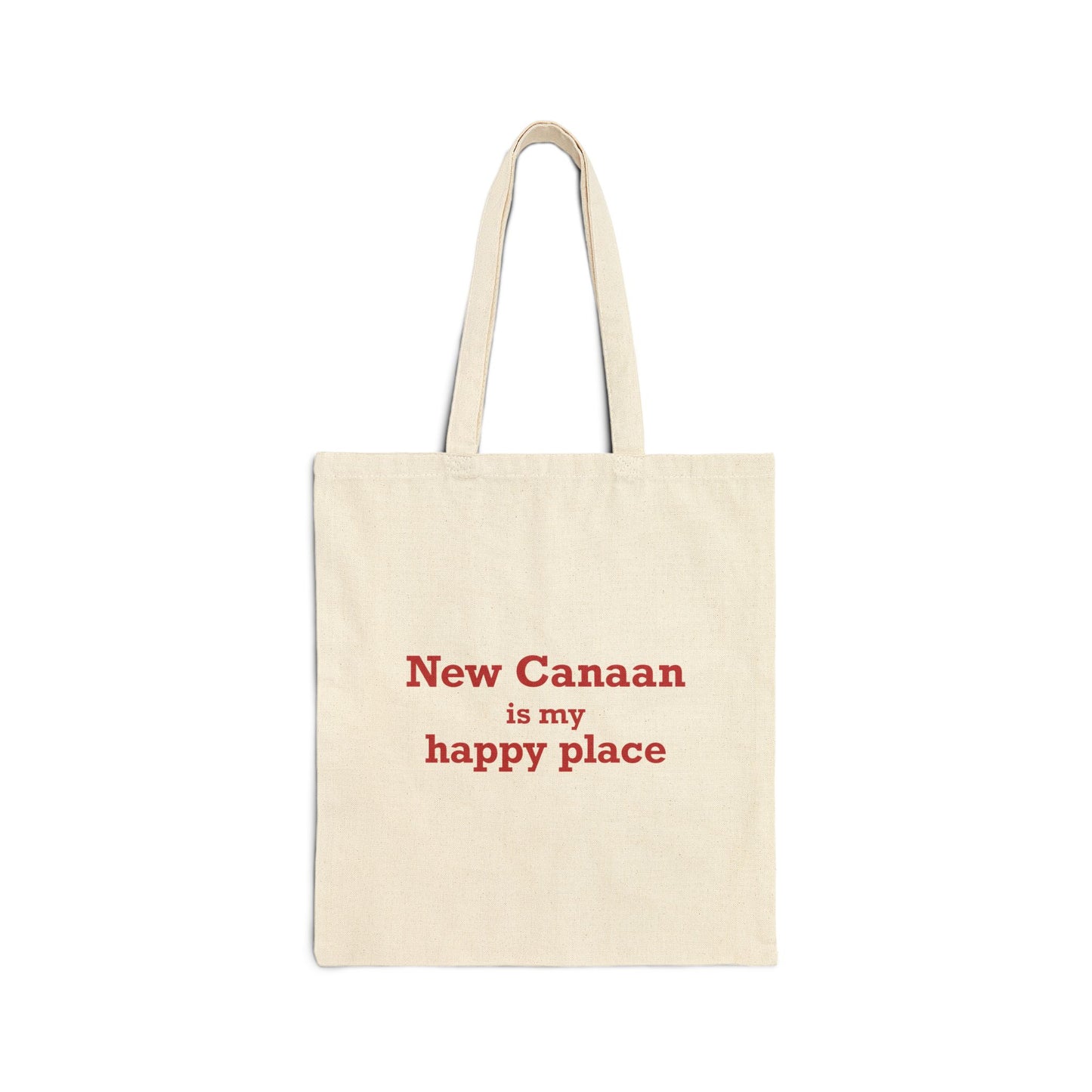 New Canaan Is My Happy Place Cotton Canvas Tote Bag