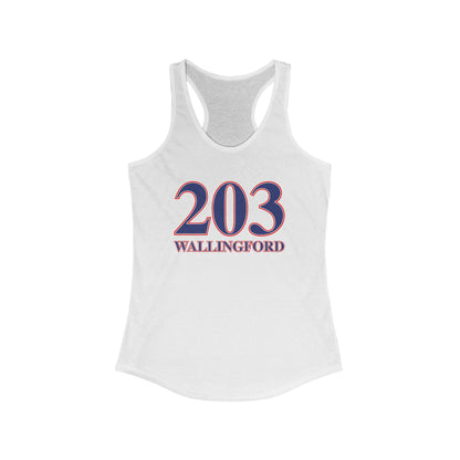 203 Wallingford Red White & Blue Women's Ideal Racerback Tank Top