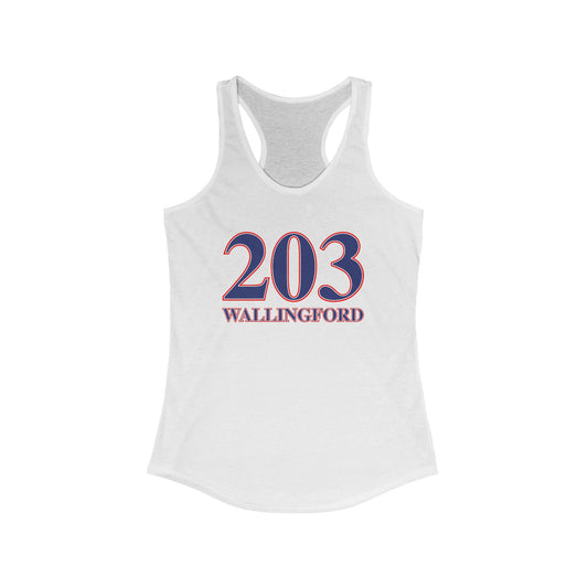 203 Wallingford Red White & Blue Women's Ideal Racerback Tank Top