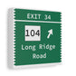 Vintage Merritt Parkway Exit 34 Sign Matte Canvas, Stretched, 1.25"