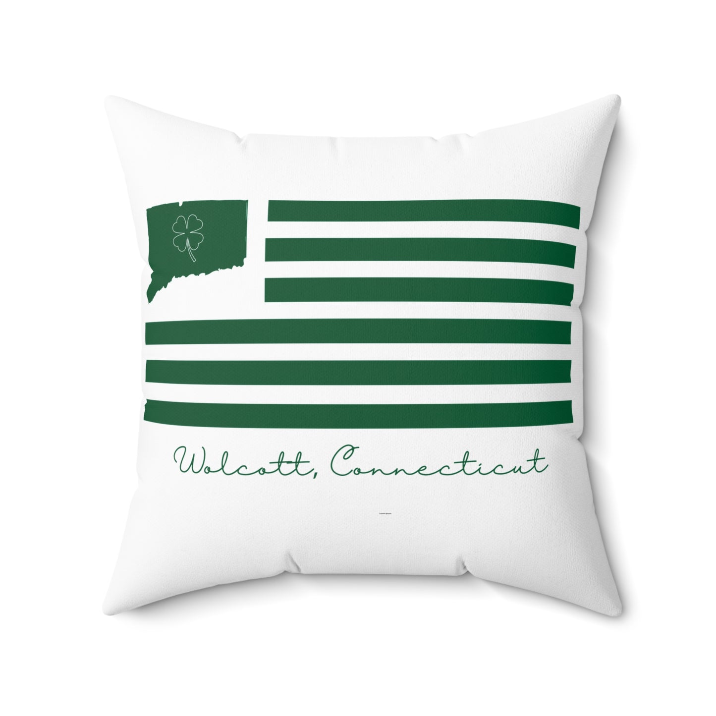 Wolcott Connecticut St. Patrick’s Day Flag Spun Polyester Square Pillow