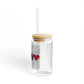 Weston Love Glass Can with Straw and Lid, 16oz