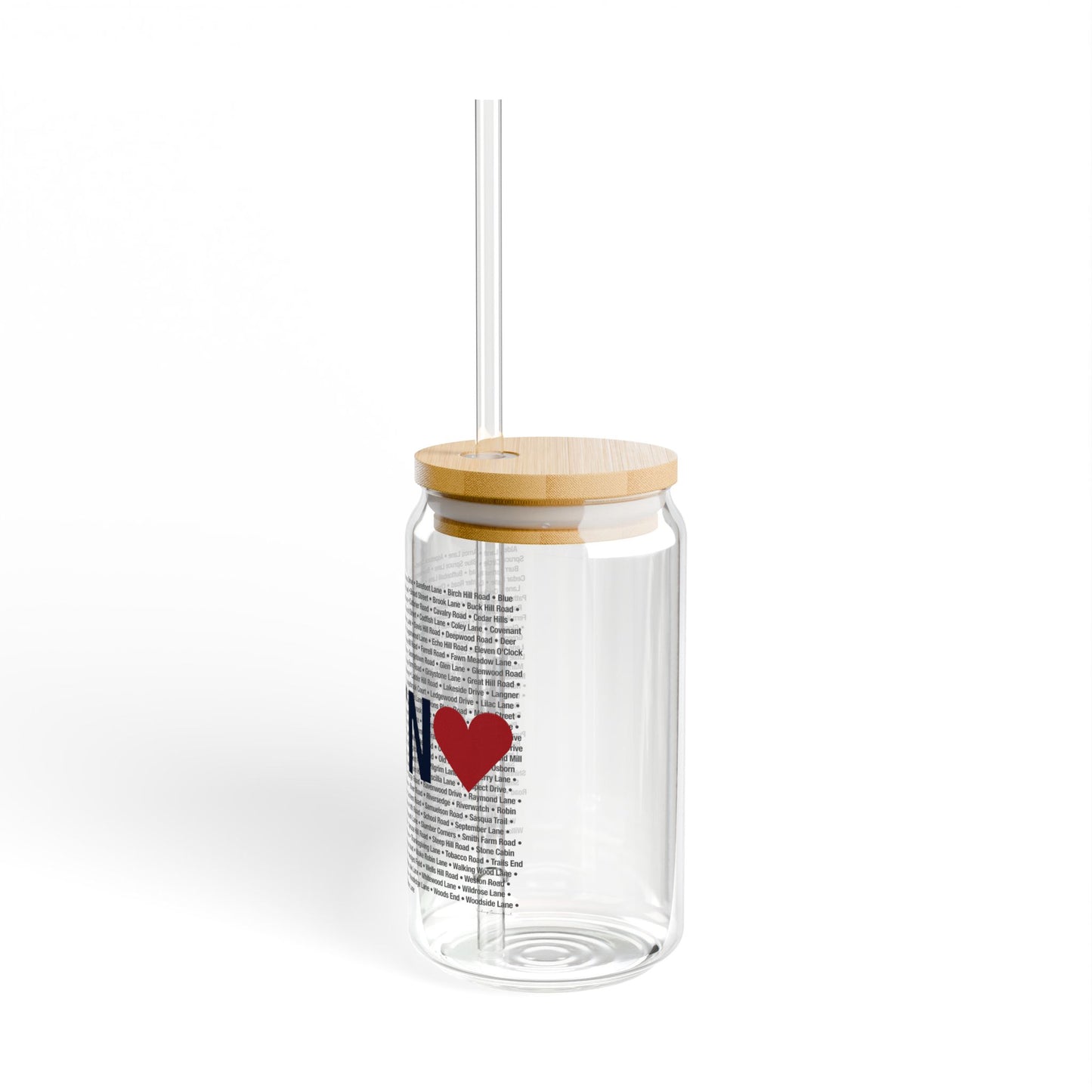 Weston Love Glass Can with Straw and Lid, 16oz