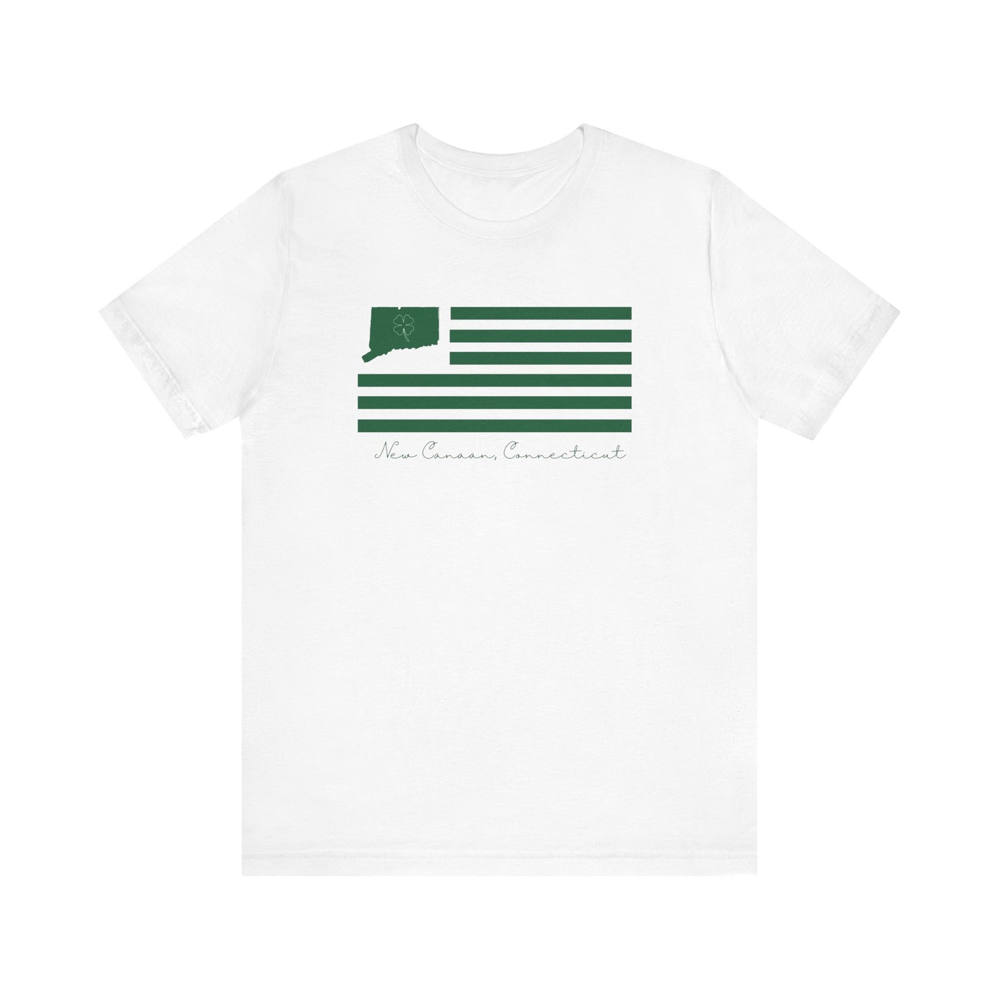 New Canaan Connecticut St Patrick’s Day Flag Unisex Jersey Short Sleeve T-Shirt