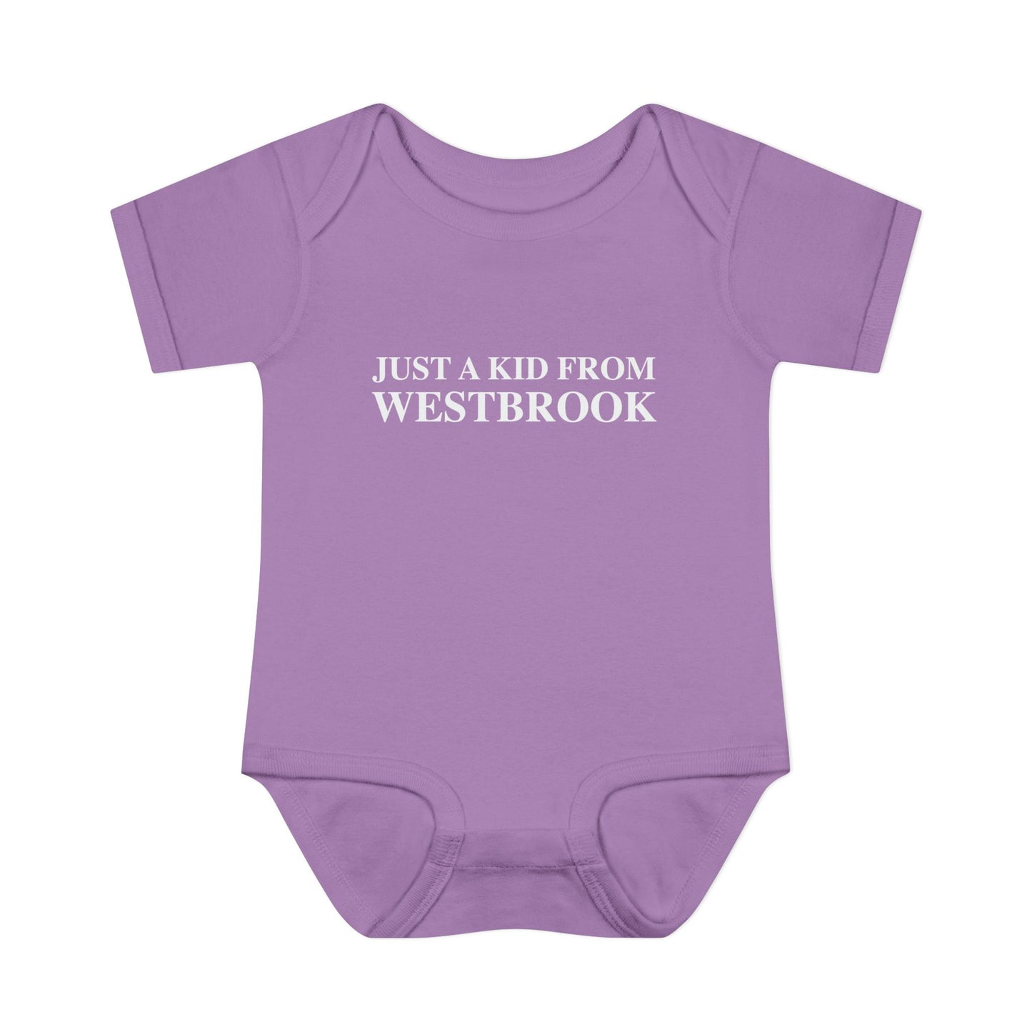 Just a kid from Westbrook Infant Baby Rib Bodysuit