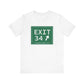 Vintage Exit 34 Merritt Parkway Sign Unisex Jersey Short Sleeve T-Shirt