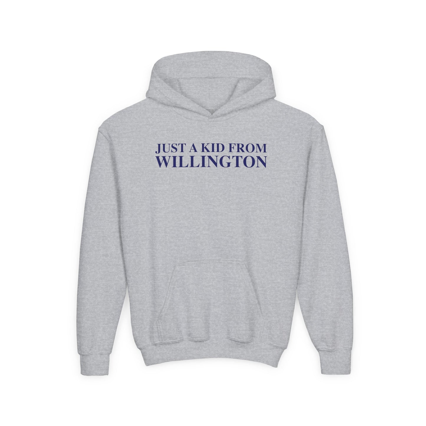 Just a kid from Willington Youth Heavy Blend Hooded Sweatshirt