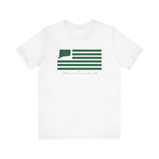 Lebanon Connecticut St. Patrick’s Day Flag Unisex Jersey Short Sleeve T-Shirt