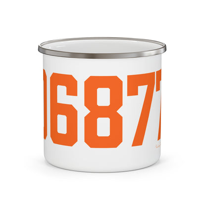 06877 Ridgefield Connecticut Zip Code Enamel Camping Mug