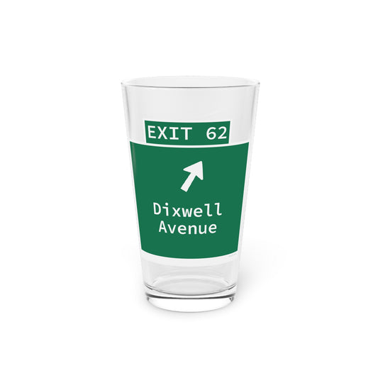 Vintage WCP Exit 62 Sign Pint Glass, 16oz