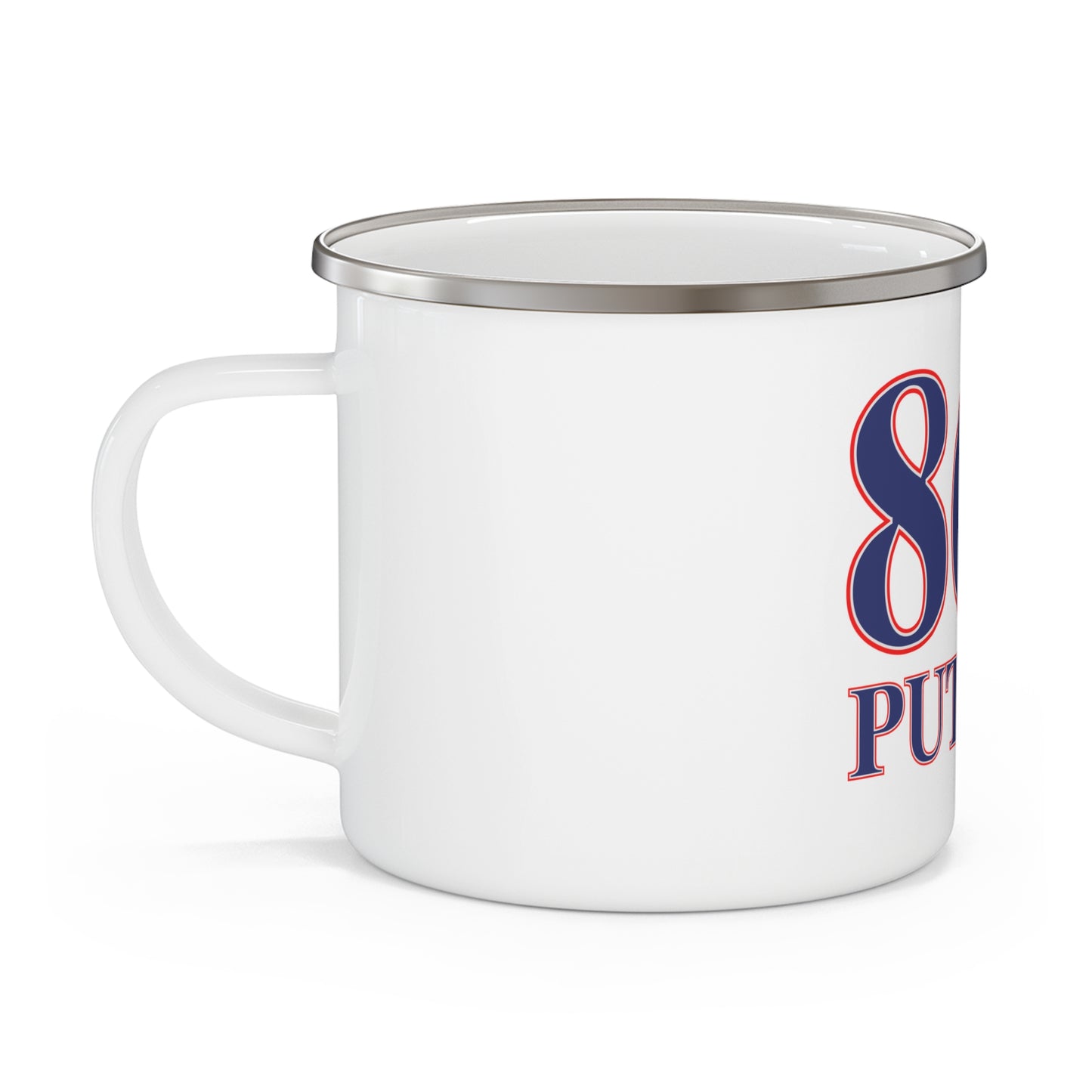 860 Putnam Red, White & Blue Enamel Camping Mug