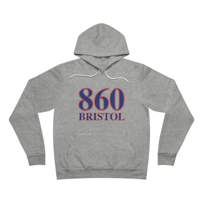 860 Bristol Red White & Blue Unisex Sponge Fleece Pullover Hoodie