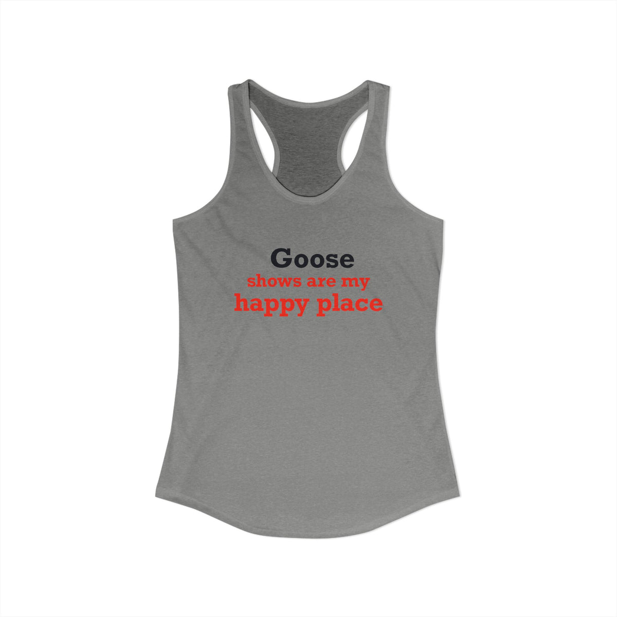 Goose Shows Are My Happy Place - Blue & Orange Women's Ideal Racerback Tank Top