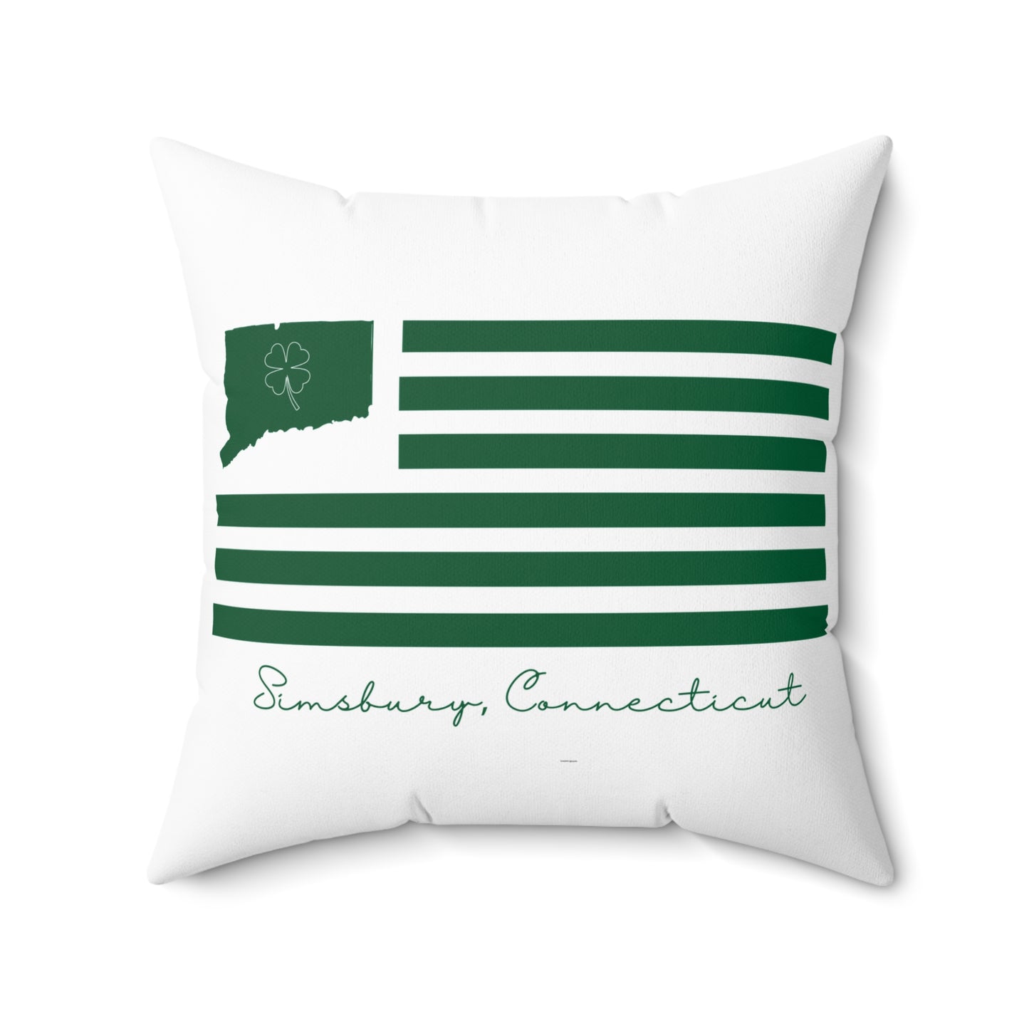 Simsbury Connecticut St. Patrick’s Day Flag Spun Polyester Square Pillow