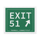 Vintage Exit 51  Merritt Parkway Sign Matte Canvas, Stretched, 1.25"