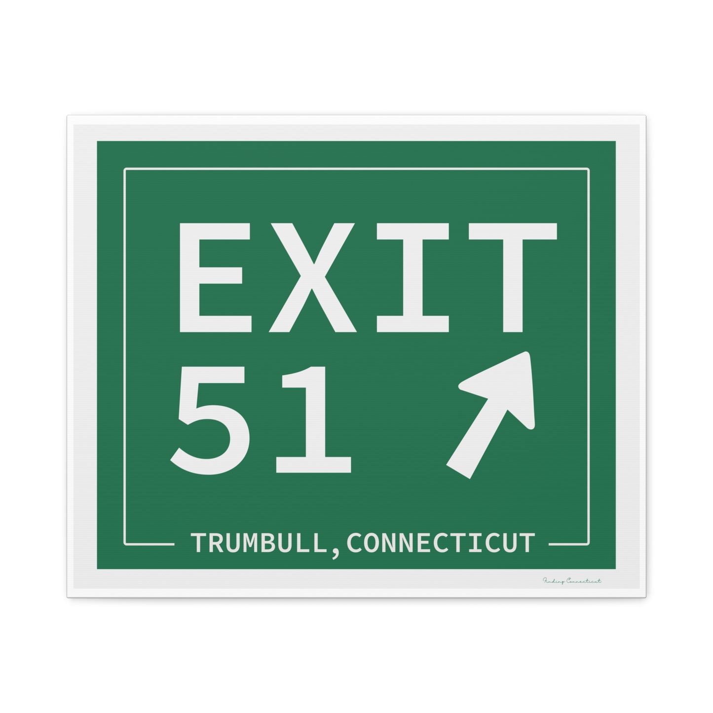 Vintage Exit 51  Merritt Parkway Sign Matte Canvas, Stretched, 1.25"