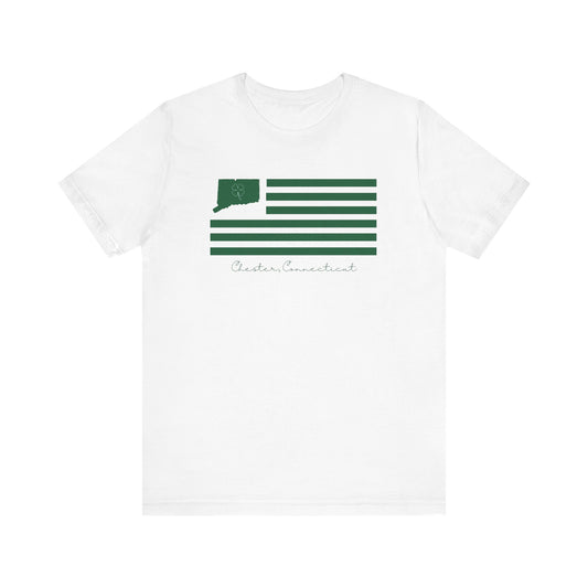 Chester Connecticut St. Patrick’s Day Flag Unisex Jersey Short Sleeve T-Shirt