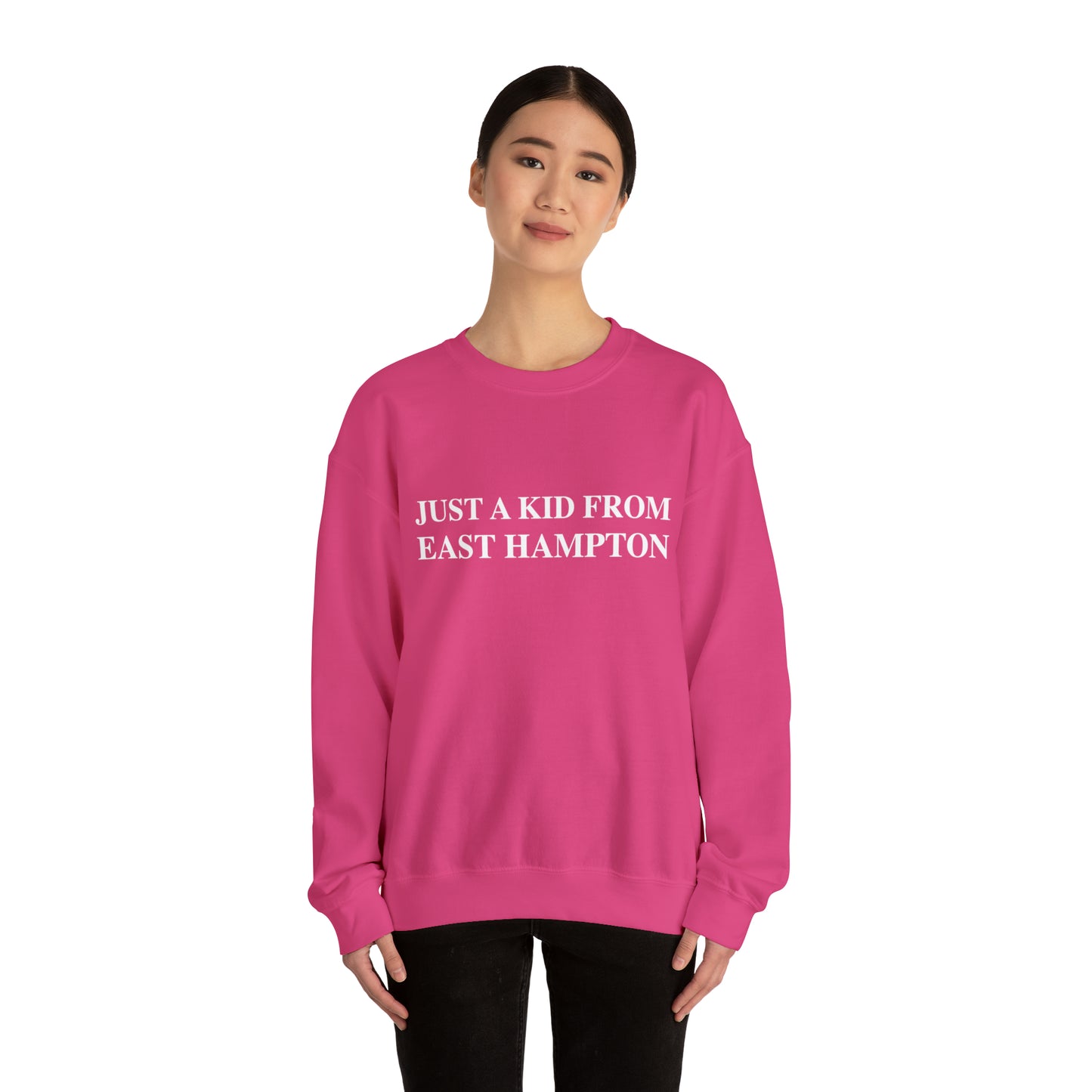 Copy of Just a kid from East Hampton Unisex Heavy Blend™ Crewneck Sweatshirt (white)