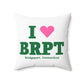 I Heart BRPT Spun Polyester Square Pillow