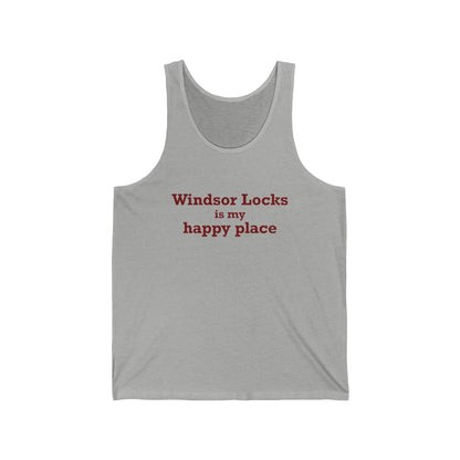 Windsor Locks is My Happy Place Unisex Jersey Tank Top