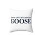Just a kid listening to Goose Spun Polyester Square Pillow