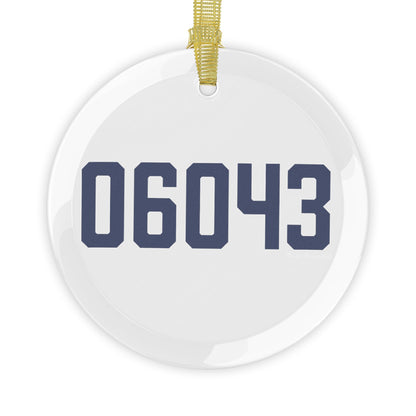 06043 Bolton Connecticut Zip Code Glass Ornaments